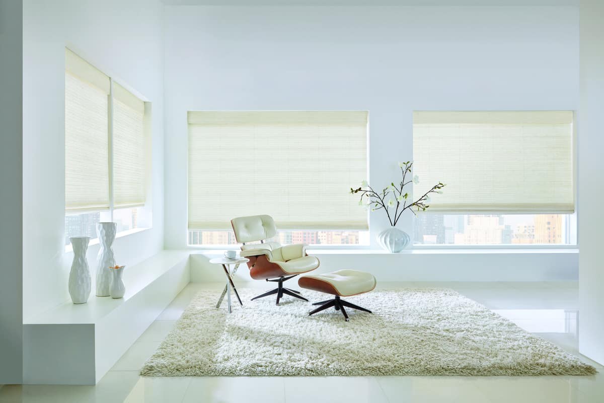 Provenance® Woven Wood Shades Santa Fe, New Mexico (NM) wood shades that complement warm fall colors.