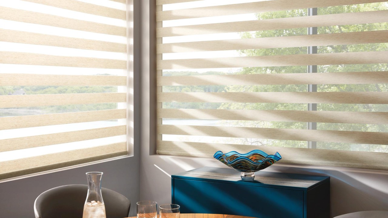 Hunter Douglas Designer Banded Shades, Bay Window Treatments near Santa Fe, New Mexico (NM)